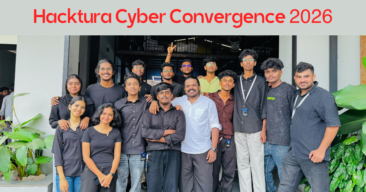 Official Poster for Hacktura Cyber Convergence 2026 at Tinkerspace Kochi